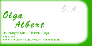 olga albert business card